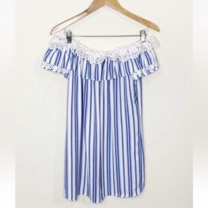 Misa Los Angeles Off-Shoulder Striped Dress XS